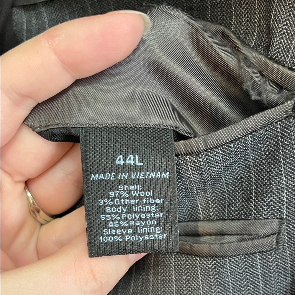 Marc Anthony Dark Gray Striped Blazer suit coat - Picture 3 of 10